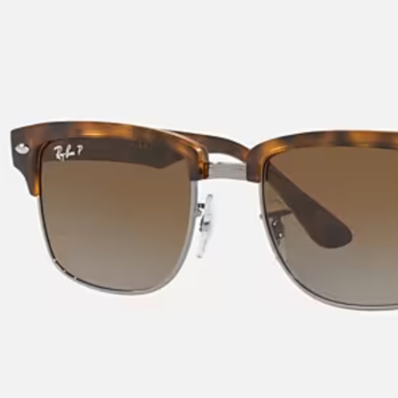 Ray-Ban 4190 Polarized Clubmaster Matte Havana Tortoise Sunglasses - Picture 2 of 9